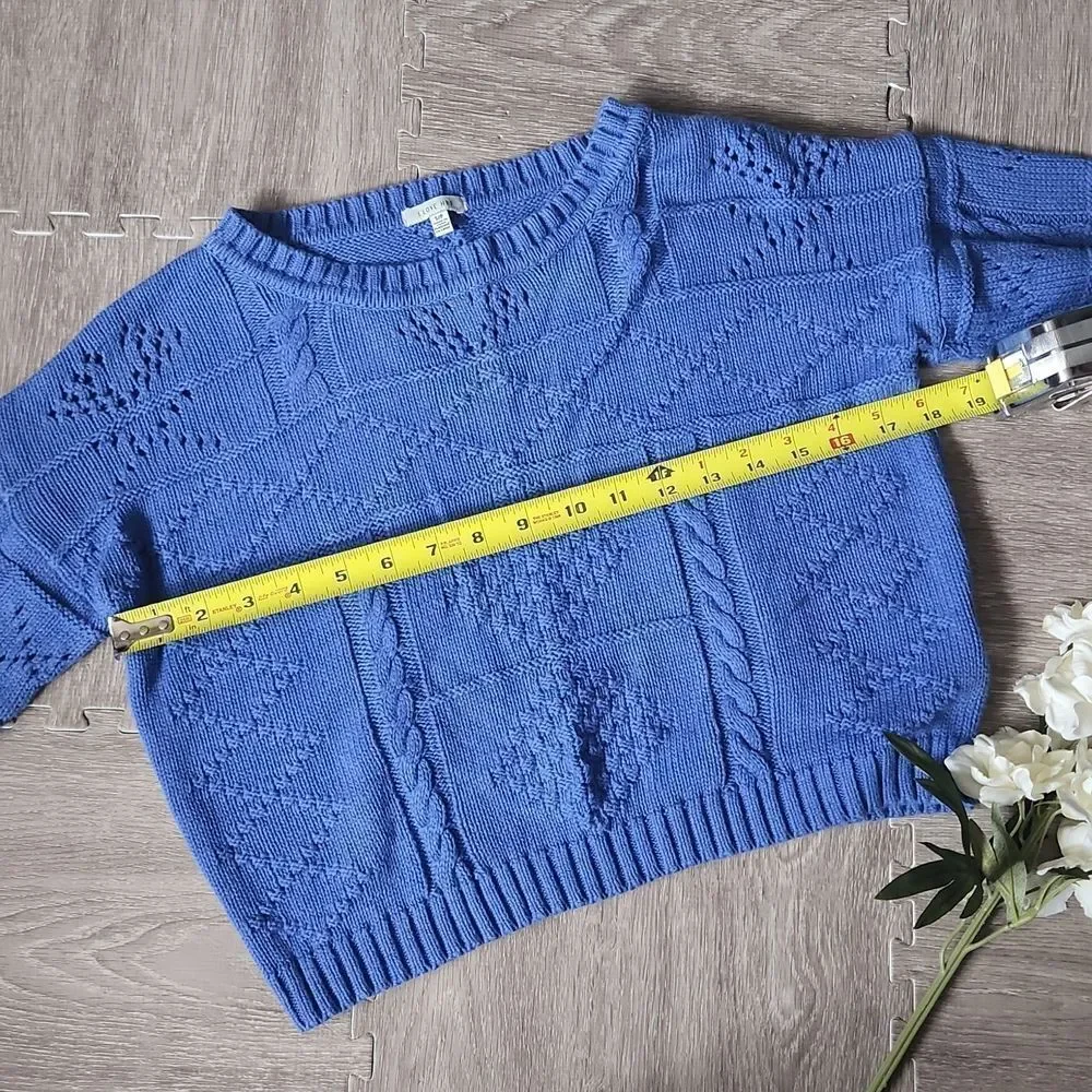Blue/Purple Cropped Knitted Sweater